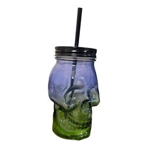 Skull two tone glass with straw
4.75” H x 4.5”W